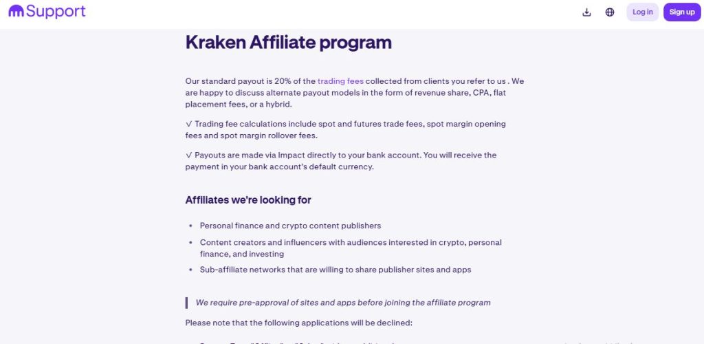 Kraken Affiliate program