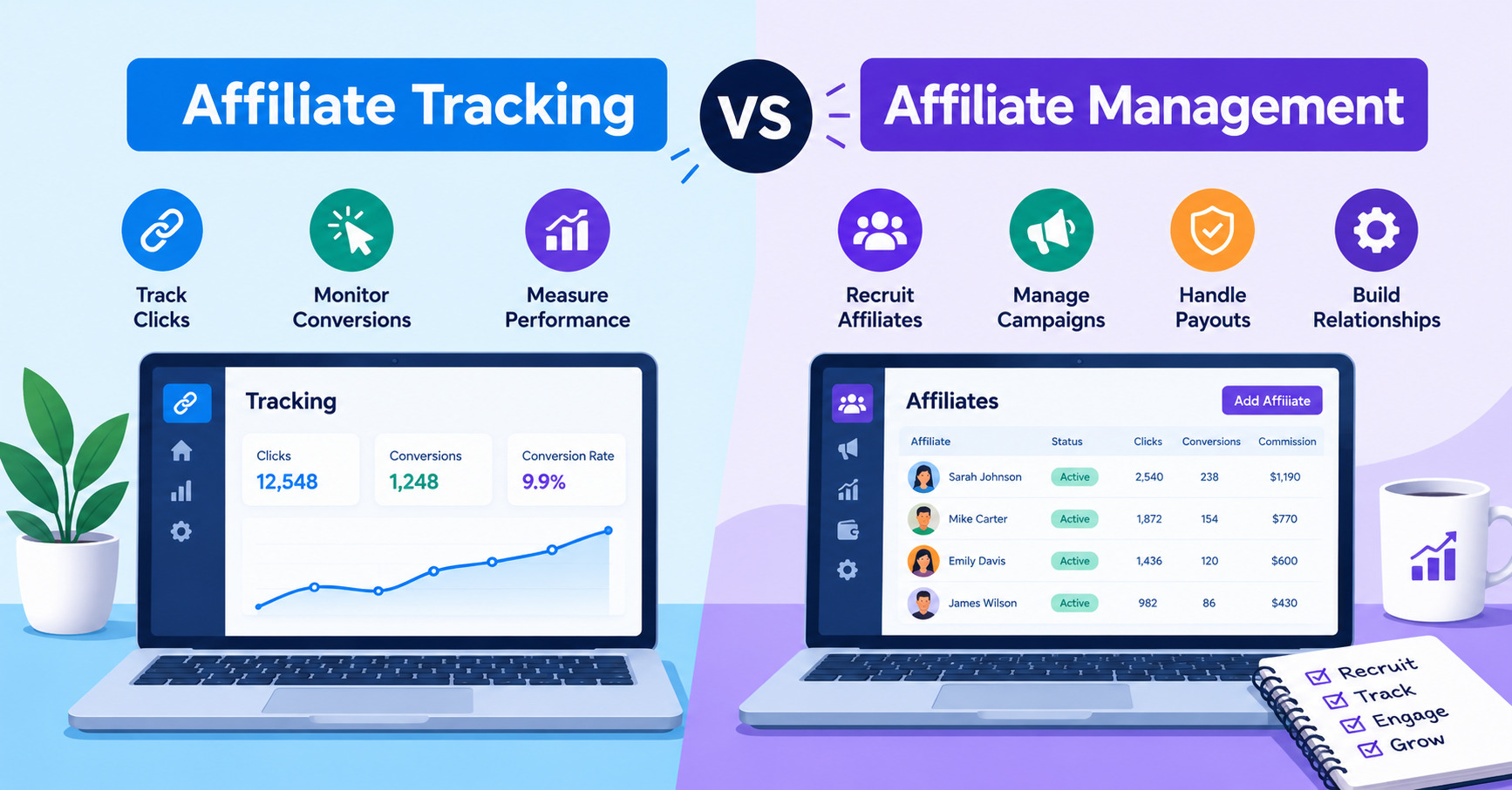 Affiliate Tracking vs Affiliate Management
