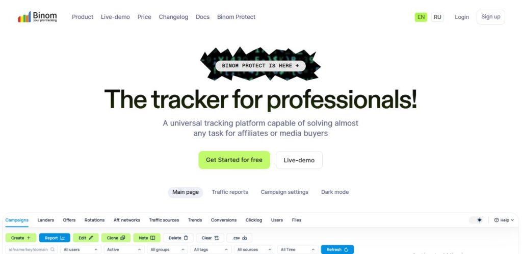 Binom ad tracker