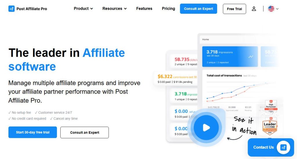 Post Affiliate pro affiliate software for businesses