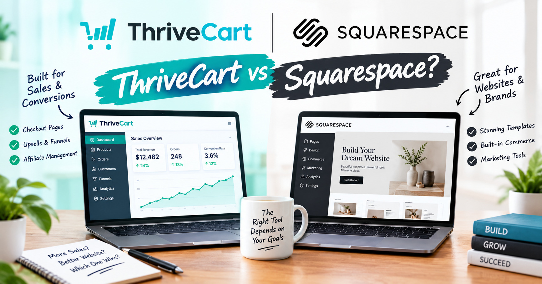 ThriveCart vs Squarespace