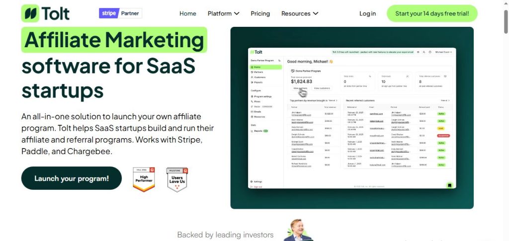 Tolt Affiliate software